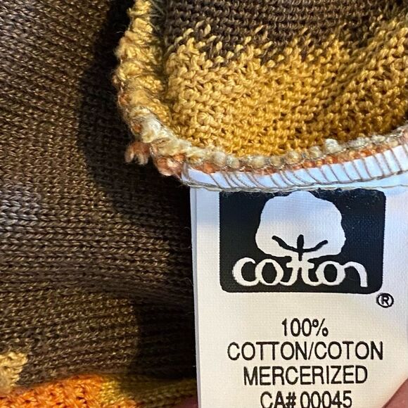 Vintage Tundra 80s Sweater V-Neck 100% Cotton Coogie Dad Grandpa Sweater Size M - Picture 6 of 9